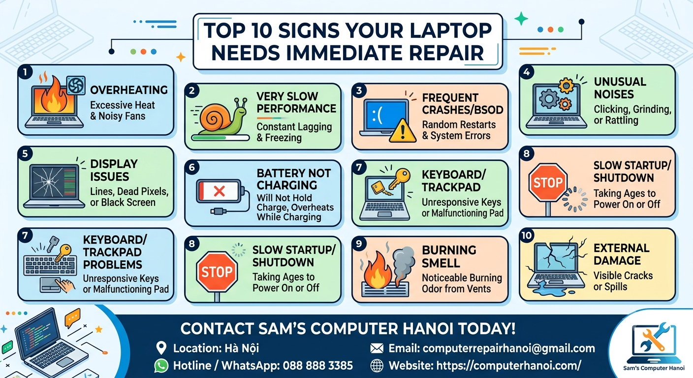 Top 10 Signs Your Laptop Needs Immediate Repair
